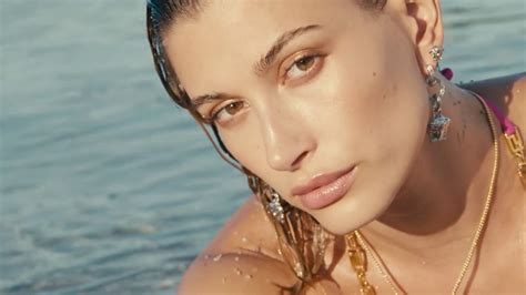 hailey bieber versace ad|Versace Dylan Turquoise Advert Music & Model Details.